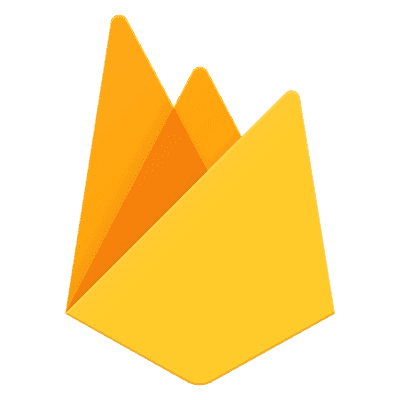 The distinctive Google Firebase logo, featuring a stylized orange and yellow flame design.